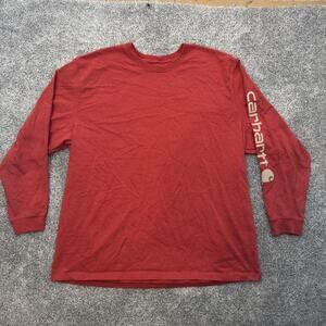 Carhartt Shirt Mens 3XL Red Long Sleeve Loose Fit Graphic Workwear K231 RAO